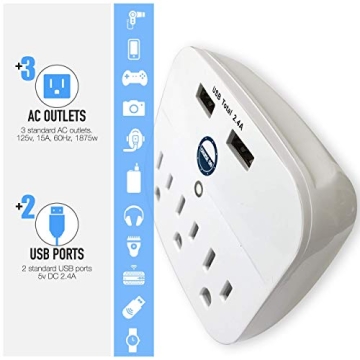 Cruise Approved Power Strip Non Surge Protector with USB