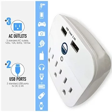 Cruise Approved Power Strip Non Surge Protector with USB