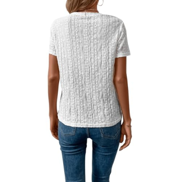 Stylish Eyelet Embroidered Women's Casual Tee