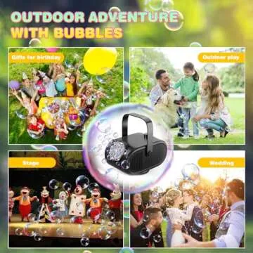 Bubble Machine for Kids Toddlers, Automatic 360° Rotating Bubble Blower with Rechargeable Battery, Bubbles Toy for 3 4 5 Year Old, Outdoor Wedding Party Birthday Gifts (Black)