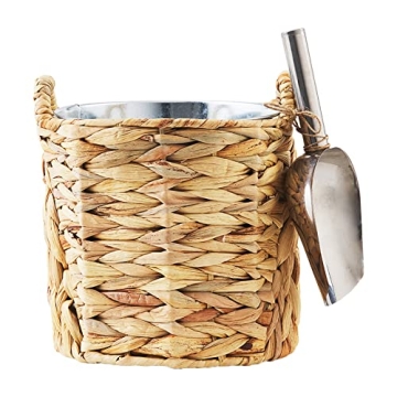 Mud Pie Water Hyacinth Ice Bucket Set | Charming 3-Piece Collection for Entertaining