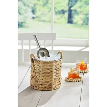 Mud Pie Water Hyacinth Ice Bucket Set for Stylish Gatherings