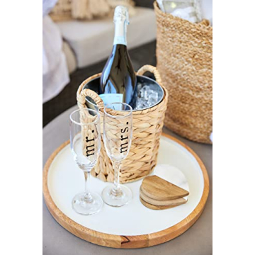 Mud Pie Water Hyacinth Ice Bucket Set for Stylish Gatherings