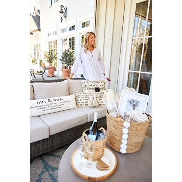 Mud Pie Water Hyacinth Ice Bucket Set for Stylish Gatherings