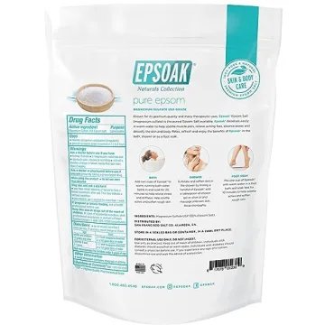 Epsoak Epsom Salt 2 lb. Magnesium Sulfate USP for Wellness