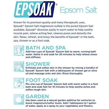 Epsoak Epsom Salt 2 lb. Magnesium Sulfate USP for Wellness