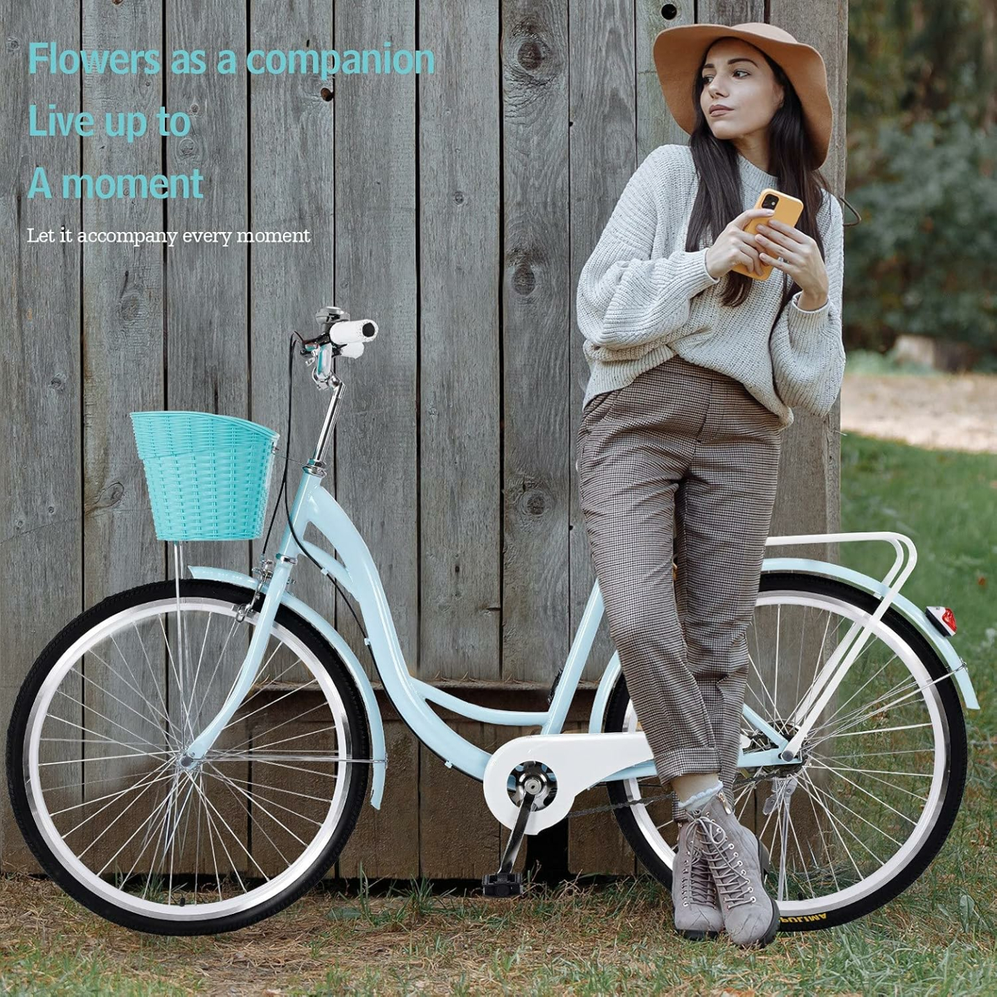 Classic 26 Inch Beach Cruiser Bike with Basket