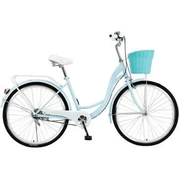 Classic 26 Inch Beach Cruiser Bike with Basket