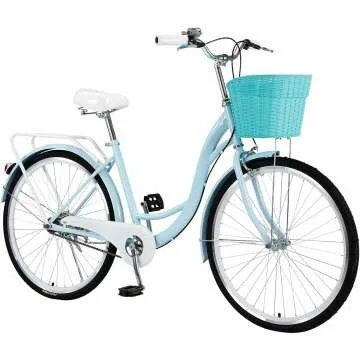 Classic 26 Inch Beach Cruiser Bike with Basket