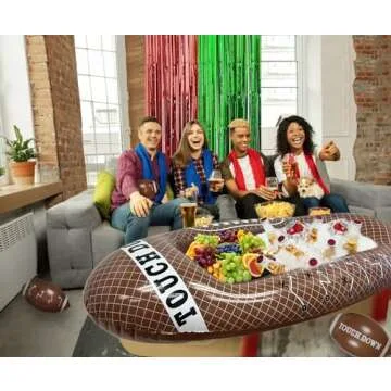 GIFTEXPRESS 1PC Inflatable Football Beverage Cooler for Football Party Decoration, Floating Ice Serv...