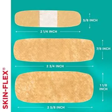 Band-Aid Brand Skin-Flex Adhesive Bandages for First Aid & Wound Care of Minor Cuts, Scrapes & Burns, Flexible Sterile Bandages Great for Fingers, Hands & Knees, Assorted Sizes, 60 ct