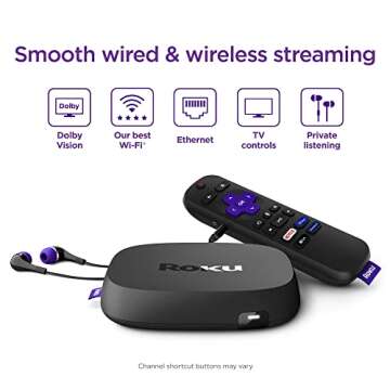 Roku Ultra LT (2023) HD/4K/HDR Dolby Vision Quad-Core Streaming Player with HDMI Cable, Headphones, ...