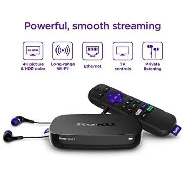 Roku Ultra LT (2023) HD/4K/HDR Dolby Vision Quad-Core Streaming Player with HDMI Cable, Headphones, Voice Remote w/Private Listening, Ethernet (Renewed)