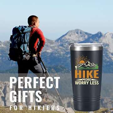 Onebttl Hiking Gifts for Hikers, Men for Christmas, Birthday, 20oz Stainless Steel Tumbler Travel Cu...