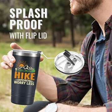 Onebttl 20oz Stainless Steel Tumbler - Hike More Worry Less