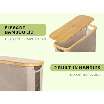 StorageWorks Toilet Paper Organizer with Bamboo Lid