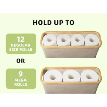 StorageWorks Toilet Paper Organizer with Bamboo Lid
