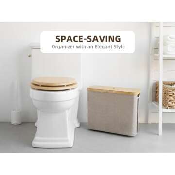 StorageWorks Toilet Paper Organizer with Bamboo Lid