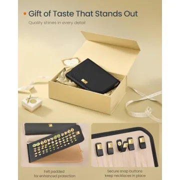 SONGMICS HOME Travel Jewelry Case, Elegant Jewelry Organizer