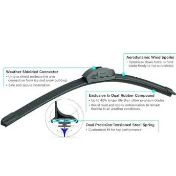 BOSCH 26A17A ICON Beam Wiper Blades - Driver and Passenger Side - Set of 2 Blades (26A & 17A)