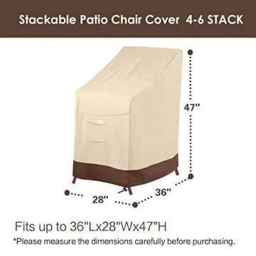 Vailge Stackable Patio Chair Cover - 100% Waterproof Premium Quality for 4-6 Chairs