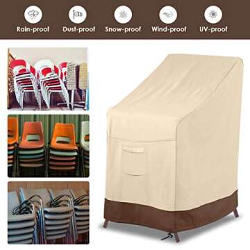 Vailge Waterproof Stackable Chair Cover for Outdoor Use
