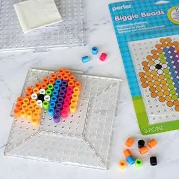 Perler Beads Biggie Beads Pegboards for Kids Crafts, 3 pcs , 10.5 x 7.5 x 1, Small