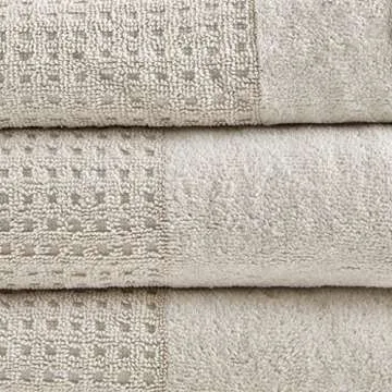 Madison Park Spa Waffle 100% Cotton Luxurious Towel Set, Premium Texture Waffle Weave, Highly Absorbent, Quick Dry, Hotel & Spa Quality Wash Clothes for Bathroom, Assorted Sizes, Natural 6 Piece
