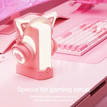 YOWU RGB Headphone Stand with Charger and Light Modes
