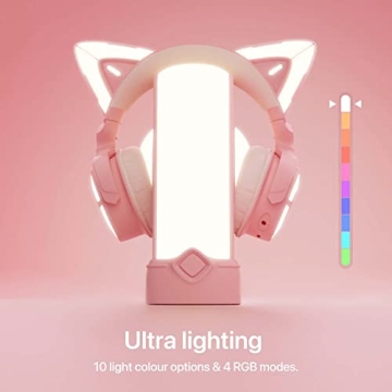 YOWU RGB Headphone Stand with Charger and Light Modes