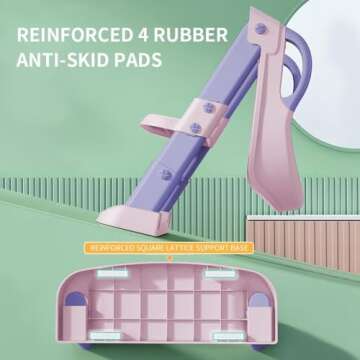 Potty Training Seat Toilet Seat for Toddler Potty Chair with Step Stool Ladder Collapsible Anti-Slip Foldable Toilet Training Seat with Adjustable Step Stool for Kids Boys and Girls Pink