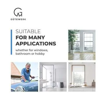 GÜTEWERK Shower Squeegee for Glass Doors, Silicone Window Squeegee, Bathroom and Glass Cleaning - Black - 9 Inch