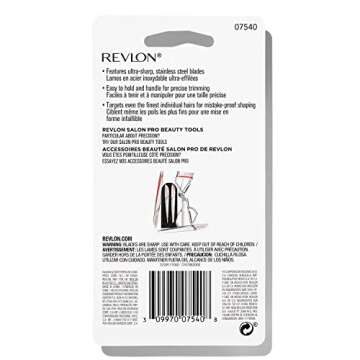 Revlon Brow Micro-Scissor, Detailed Eyebrow Shaping with Maximum Control, Stainless Steel Blades for Targeted Trimming, 1 count