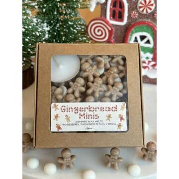 Gingerbread Minis Wax Melts | 3D Gingerbread Wax Melt | Cozy Holiday Scent | Christmas Decor | Seaso...