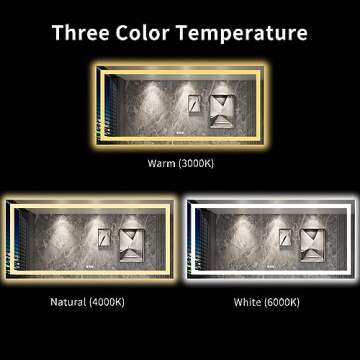 LOAAO 84"X40" LED Bathroom Mirror with Lights, Anti-Fog, Dimmable, Backlit + Front Lit, Lighted Bathroom Vanity Mirror for Wall, Memory Function, Tempered Glass, Shatter-Proof, ETL Listed