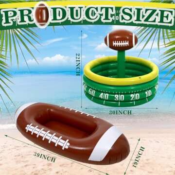 Bencailor 2 Pcs Inflatable Football Cooler for Parties Blow up Drink Rugby Cooler Party Decorations Football Party Supplies Inflatable Ice Bucket for Game Day Picnic Beer(Football Style)