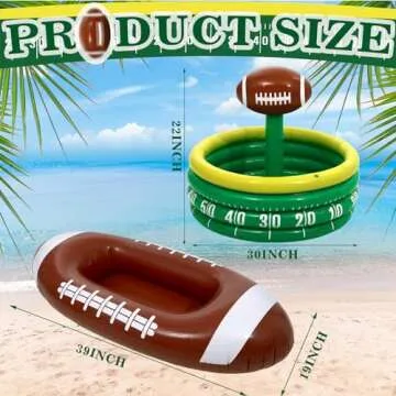 Bencailor 2 Pcs Inflatable Football Cooler for Parties Blow up Drink Rugby Cooler Party Decorations Football Party Supplies Inflatable Ice Bucket for Game Day Picnic Beer(Football Style)