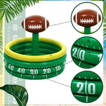Bencailor 2 Pcs Inflatable Football Cooler for Parties Blow up Drink Rugby Cooler Party Decorations Football Party Supplies Inflatable Ice Bucket for Game Day Picnic Beer(Football Style)