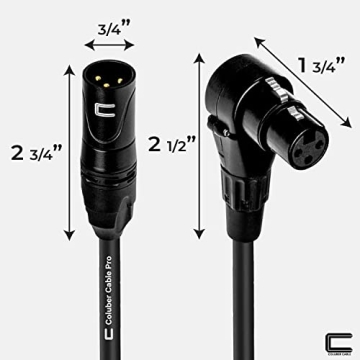 Balanced XLR Cable Male to Right Angle Female 3 Feet