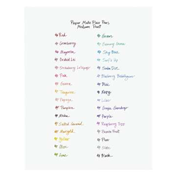 Paper Mate Flair Felt Tip Pens, Medium Point (0.7mm), Assorted Colors, 16 Count