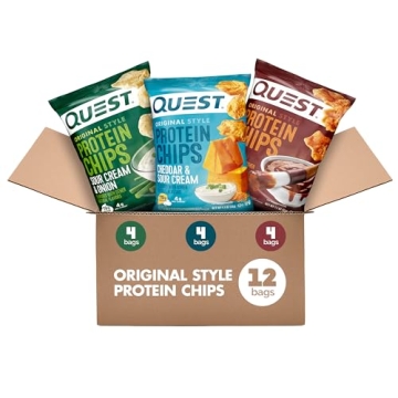 Quest Nutrition Protein Chips Variety Pack, BBQ, Cheddar & Sour Cream, Sour Cream & Onion, High Prot...