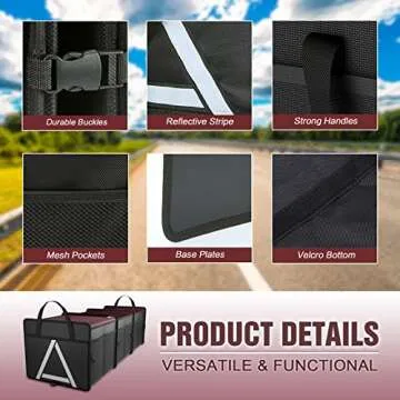 K KNODEL Sturdy Car Trunk Organizer with Cooler Bag