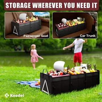 K KNODEL Sturdy Car Trunk Organizer with Cooler Bag