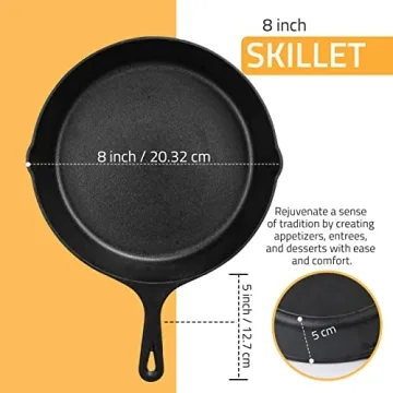 Utopia Kitchen Cast Iron Skillet 8 Inch - Pre-Seasoned
