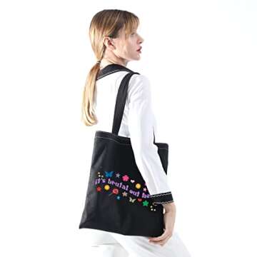 XYANFA Singer Makeup Bag Fans Gift singer Cosmetic Bag for Girls Music Lover Gift (brutal out here tote bag)