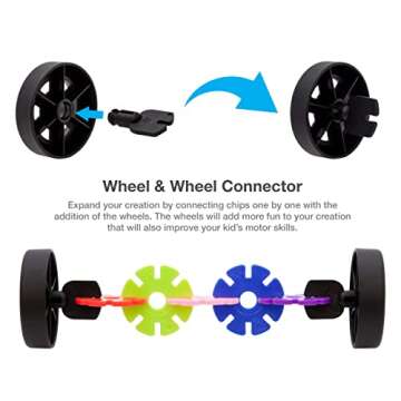 PicassoTiles Building Chips Construction Block 800 Pieces Creative Interlocking Disc Block Toy Set STEM Learning Toys for Early Education and Child Brain Development Kids Boys Girls Age 3 and Up PTF80