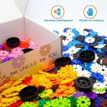 PicassoTiles Building Chips Construction Block 800 Pieces Creative Interlocking Disc Block Toy Set STEM Learning Toys for Early Education and Child Brain Development Kids Boys Girls Age 3 and Up PTF80