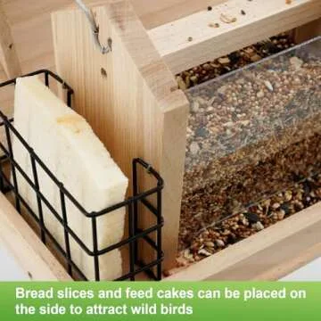Liawm Wooden Bird Feeder for Outdoors with Suet Cages