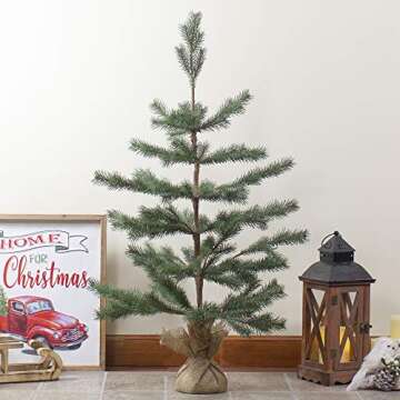 Northlight Real Touch™ Ponderosa Pine Medium Artificial Christmas Tree with Jute Base – Unlit - ...