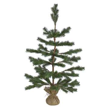 Northlight Real Touch™ Ponderosa Pine Medium Artificial Christmas Tree with Jute Base – Unlit - 3'